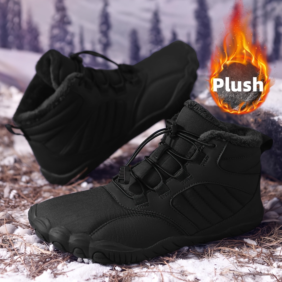 Minimalist Barefoot Shoe - Unisex Winter Fleece Lined Barefoot Snow