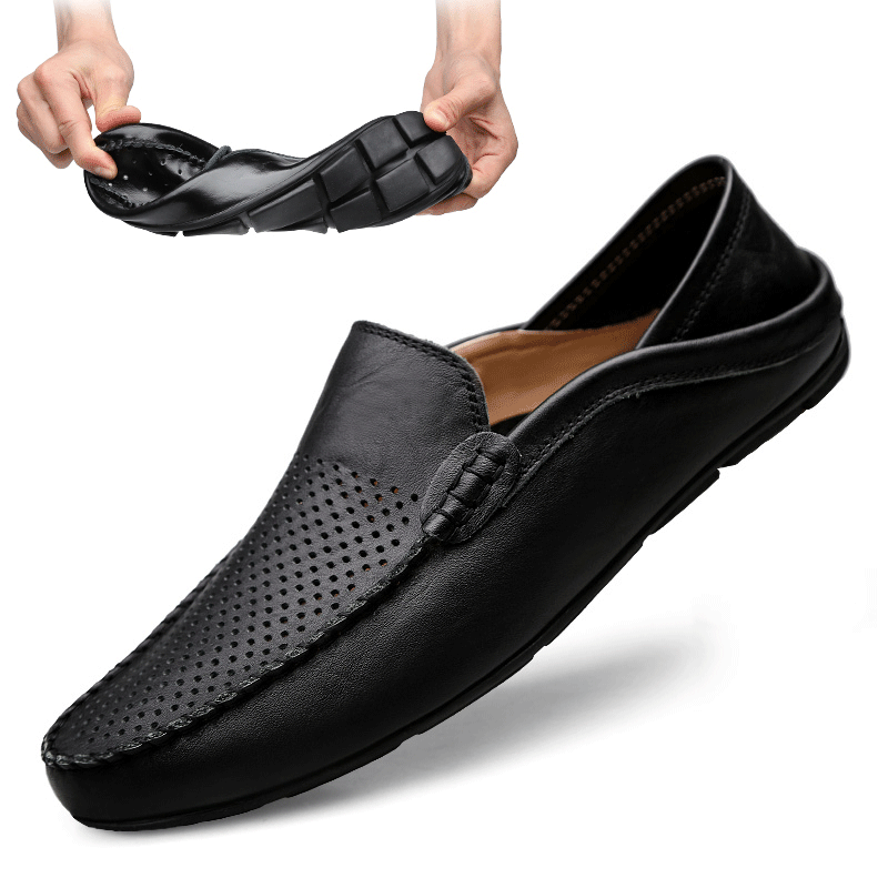 Boat Shoe Leather - Summer Men Casual Shoes Leather Moccasins