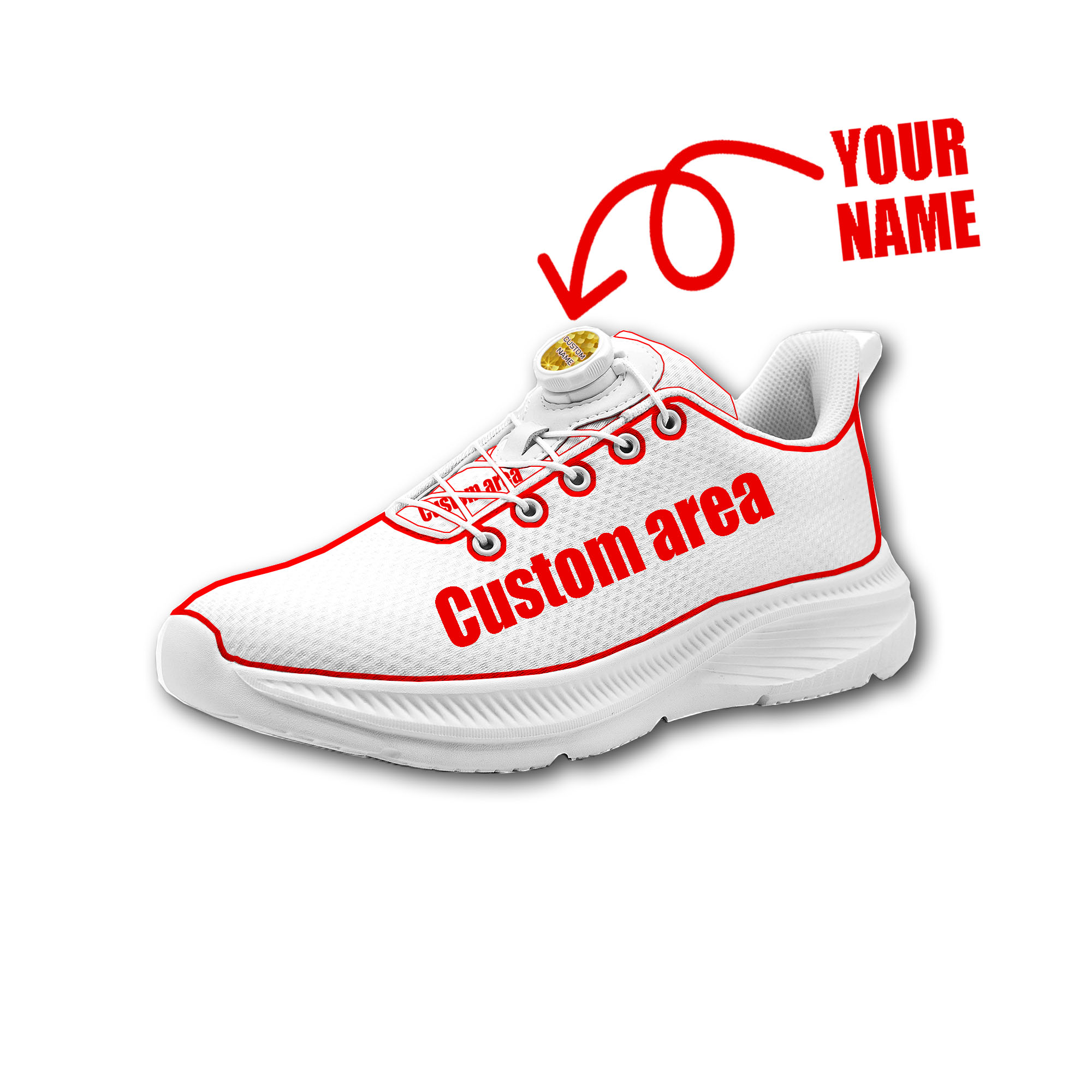 Men Shoes Name - Custom Walking Shoes Men Woman Rotating