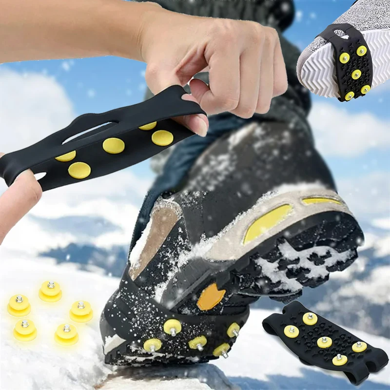 Men'S Shoes Grip - 1Pair 5-Stud Snow Ice Claw Climbing