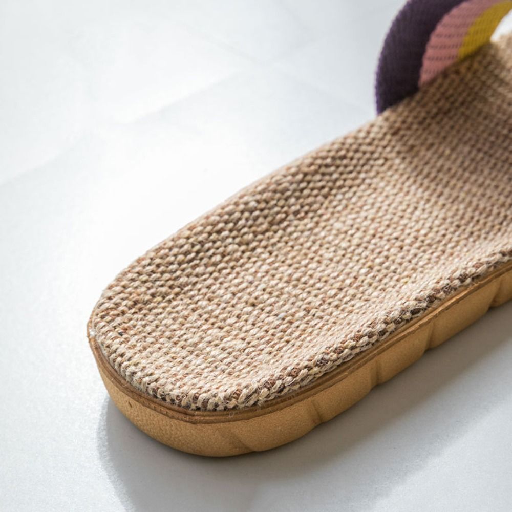 Men'S Shoes Non Slip - Fashion Ethnic Style Linen Cross Slippers
