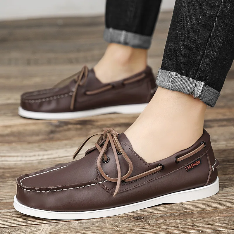 Genuine Leather Loafers Luxury - Boat Shoe Leather 评论和价格
