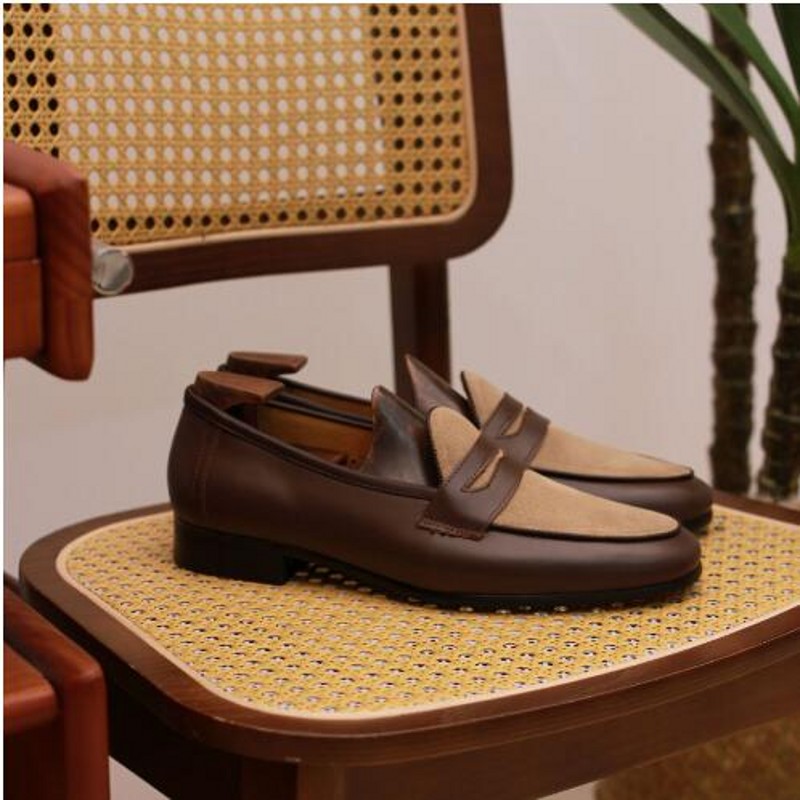 British Style Men Coffee Loafe - Boat Shoe Leather 评论和价格