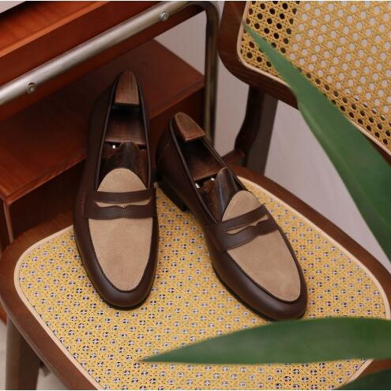 British Style Men Coffee Loafe - Boat Shoe Leather 评论和价格