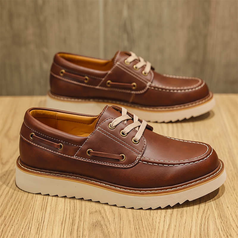 Men's Vintage Second-layer Cow - Boat Shoe Leather 评论和价格