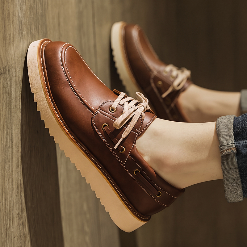 Men's Vintage Second-layer Cow - Boat Shoe Leather 评论和价格