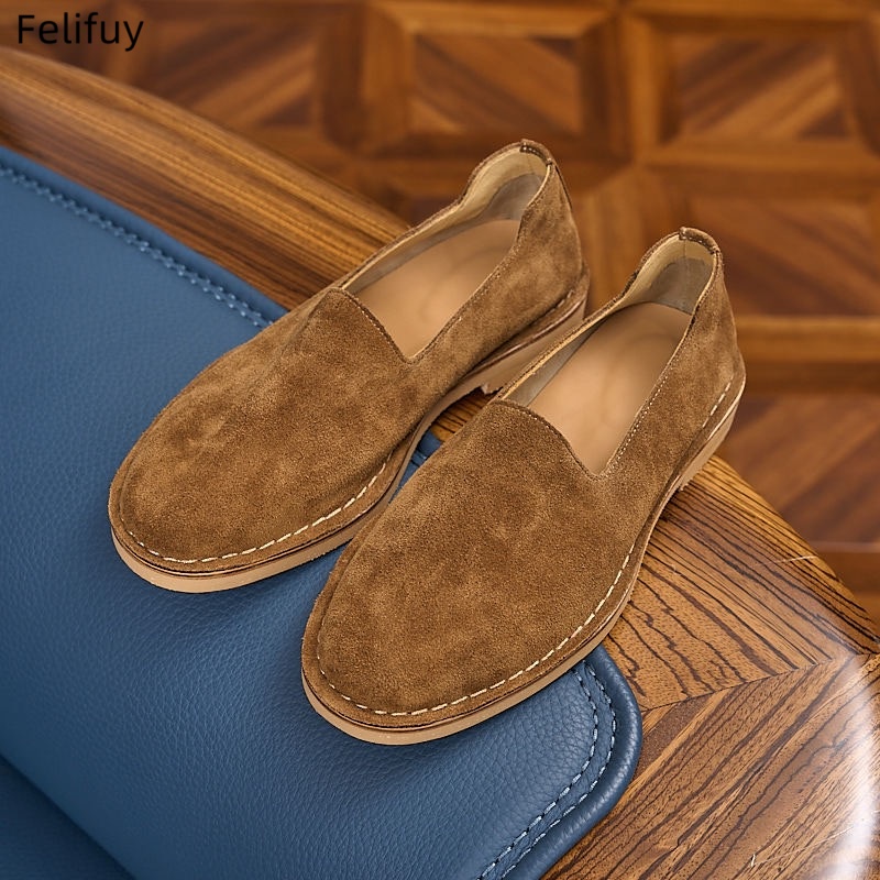 Cow Suede Man Loafers Luxury G - Boat Shoe Leather 评论和价格
