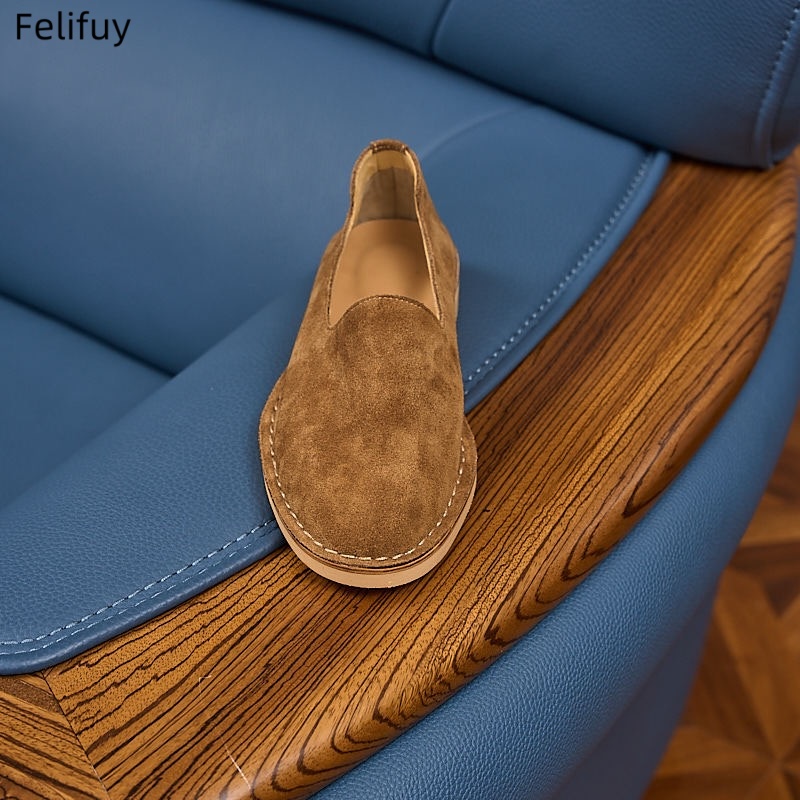 Cow Suede Man Loafers Luxury G - Boat Shoe Leather 评论和价格