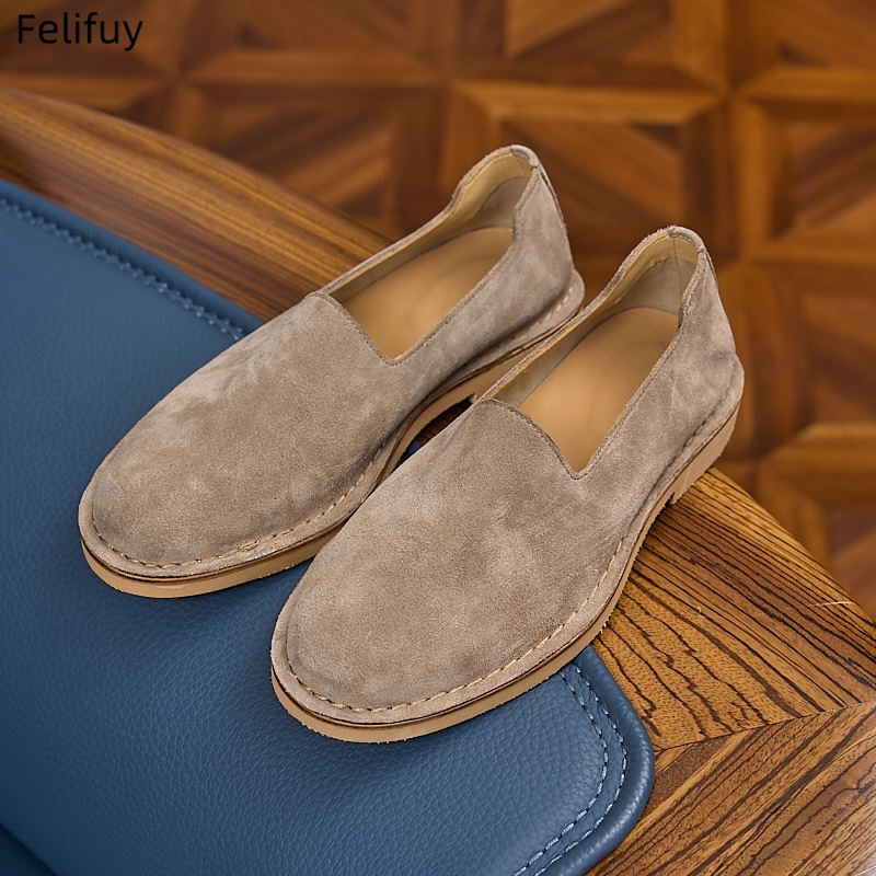 Cow Suede Man Loafers Luxury G - Boat Shoe Leather 评论和价格