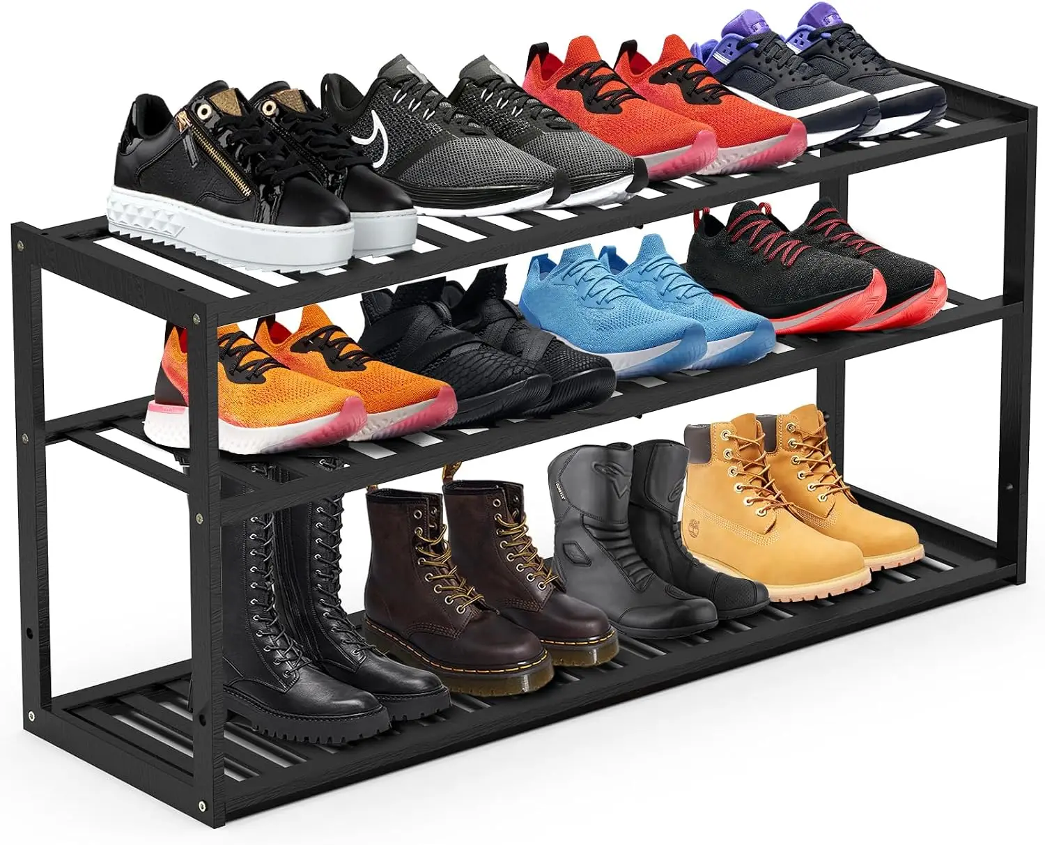 3 Tier 32.5inch Bamboo Shoe Ra - Men Shoes Rack 评论和价格