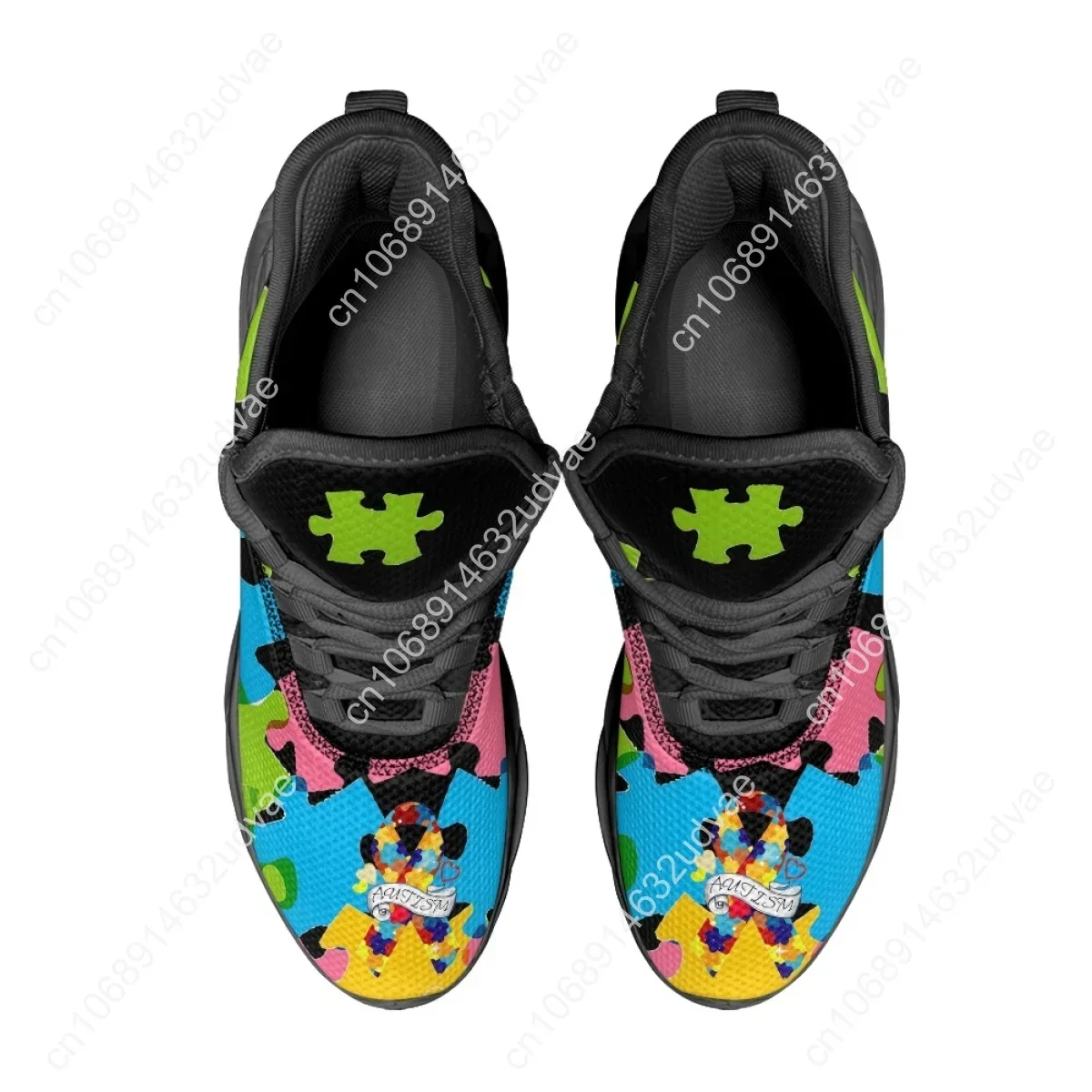 Autism Awareness Sports Runnin - Men'S Shoes No Laces 评论和价格