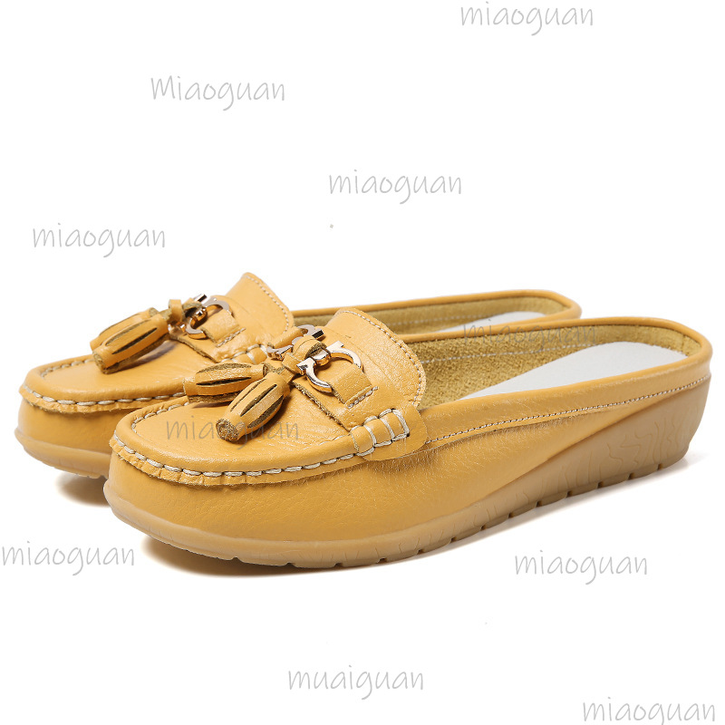 Leather Tassel Mule Loafers fo - Boat Shoe Leather 评论和价格
