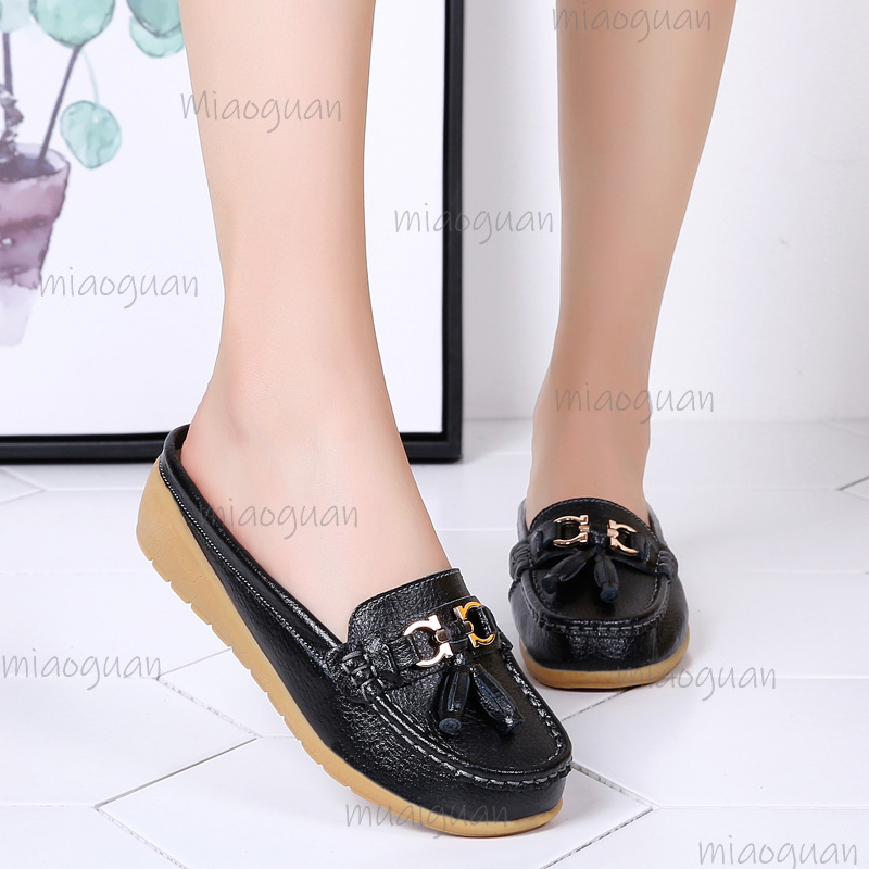 Leather Tassel Mule Loafers fo - Boat Shoe Leather 评论和价格