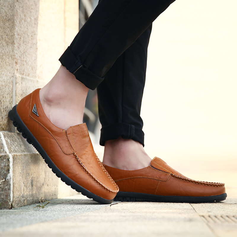 Genuine Leather Men Casual Sho - Boat Shoe Leather 评论和价格