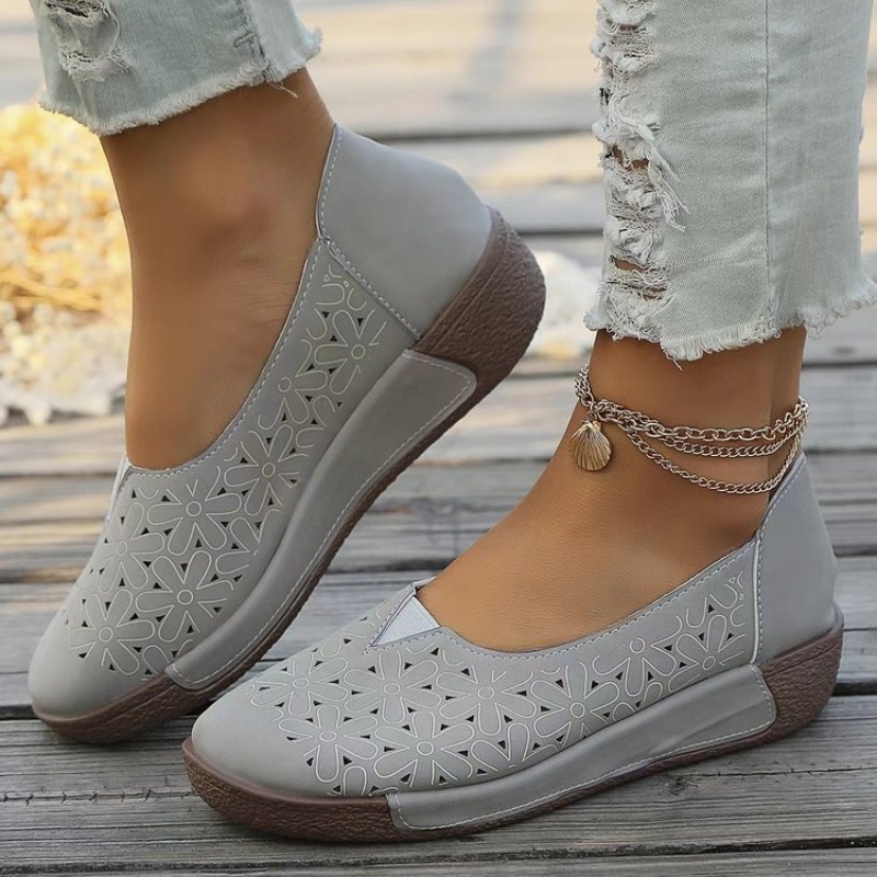Spring Autumn Women Flats Plat - Boat Shoe Leather 评论和价格
