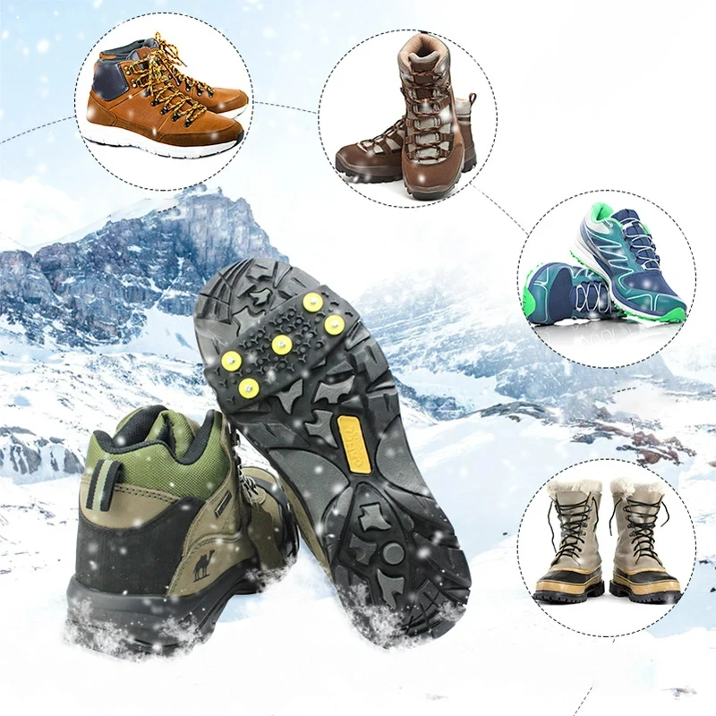 1Pair 5-Stud Snow Ice Claw Cli - Men'S Shoes Grip 评论和价格